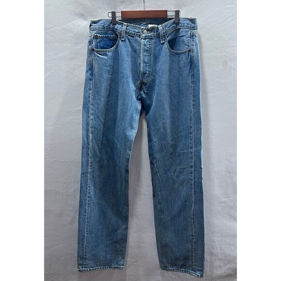 Levi's Other - Levi's Mens 501 Button Fly Original Fit Size 34x34 Straight Leg Light Blue Jeans